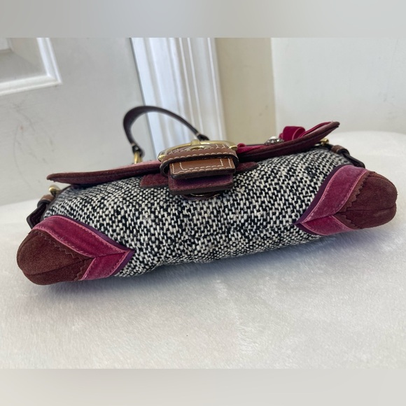 Coach Soho Tweed Demi Flap Y2K Shoulder Bag EUC - Picture 7 of 17
